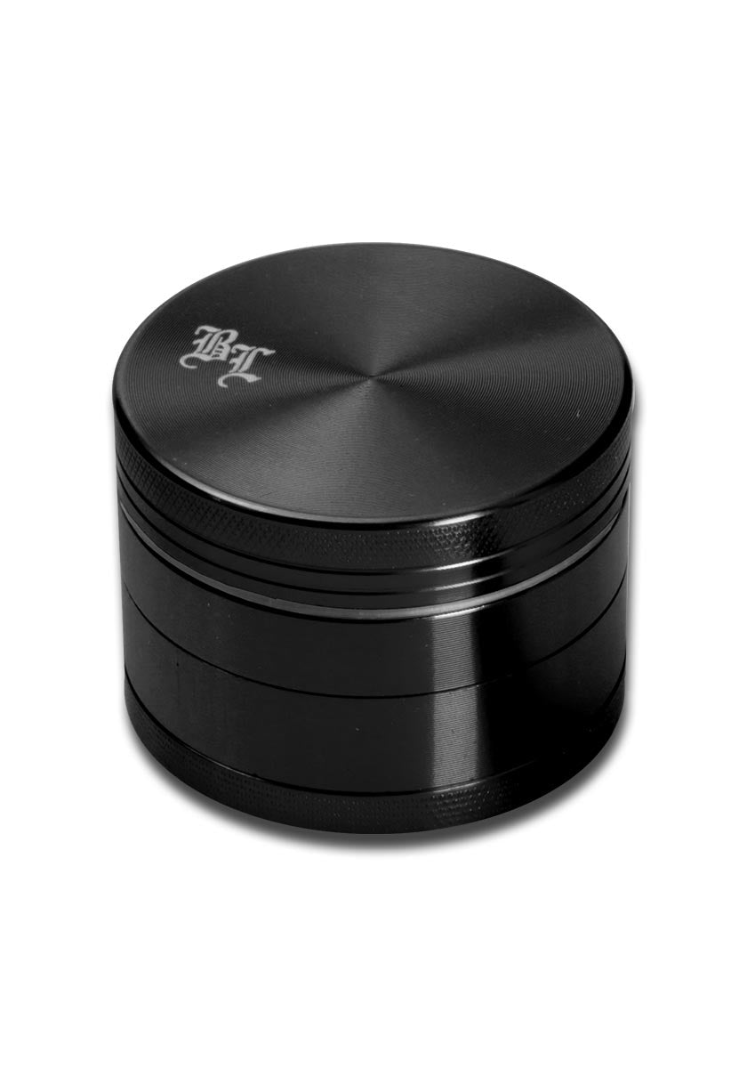 Black Leaf Alu-Mühle 4-teilig m. Magnet ink. Geschenkdose schwarz