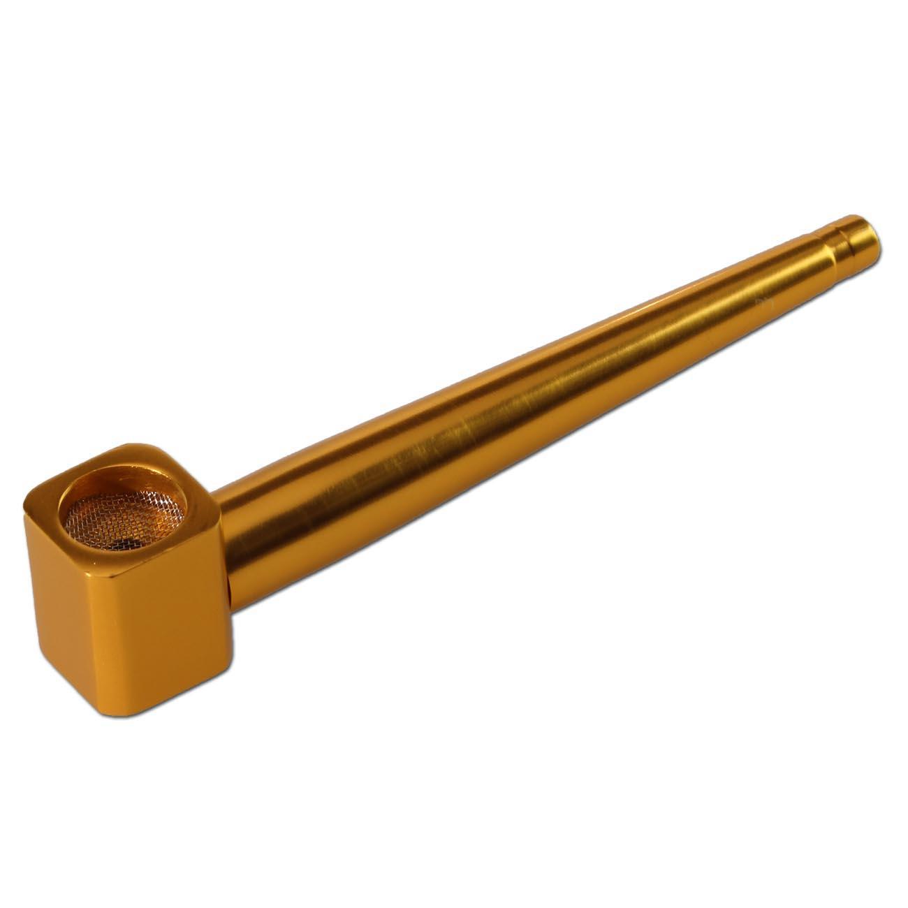 Roller Handpfeife aus eloxiertem Aluminium gold 104mm