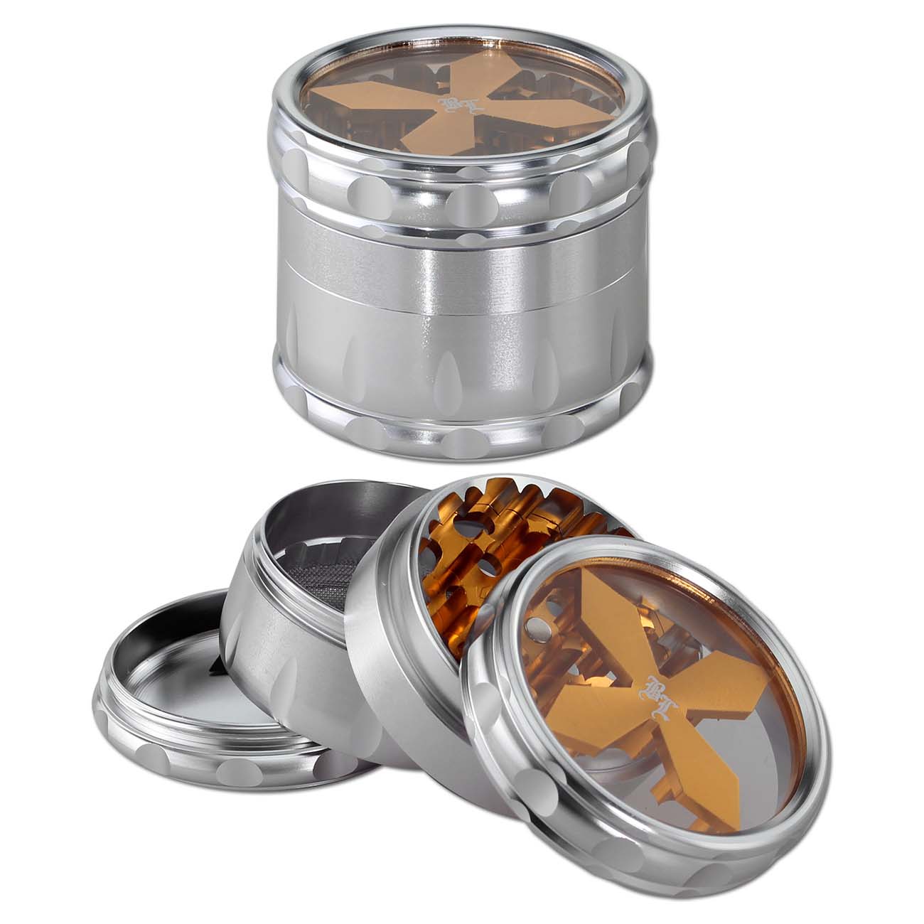 Black Leaf Cross Grinder 4-tlg. silber, Ø 54mm