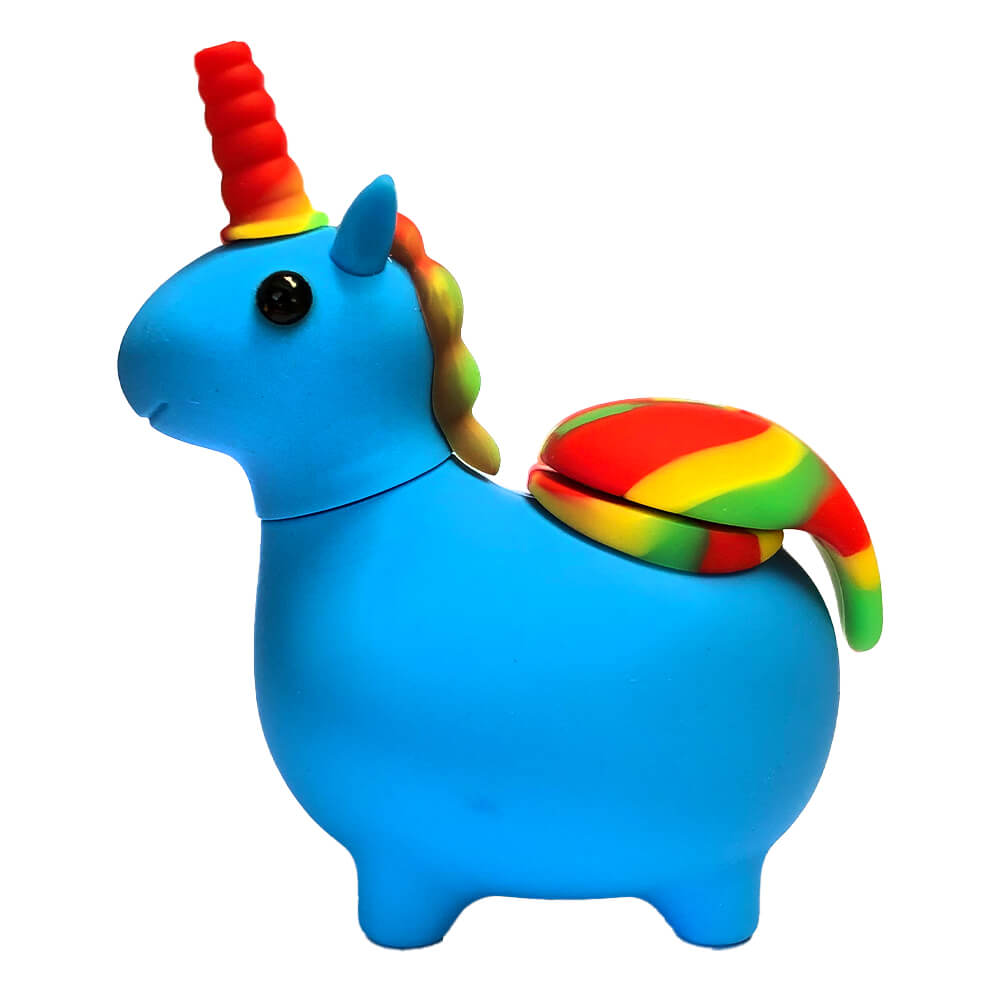 Silikon Pfeife Blue Unicorn 12cm