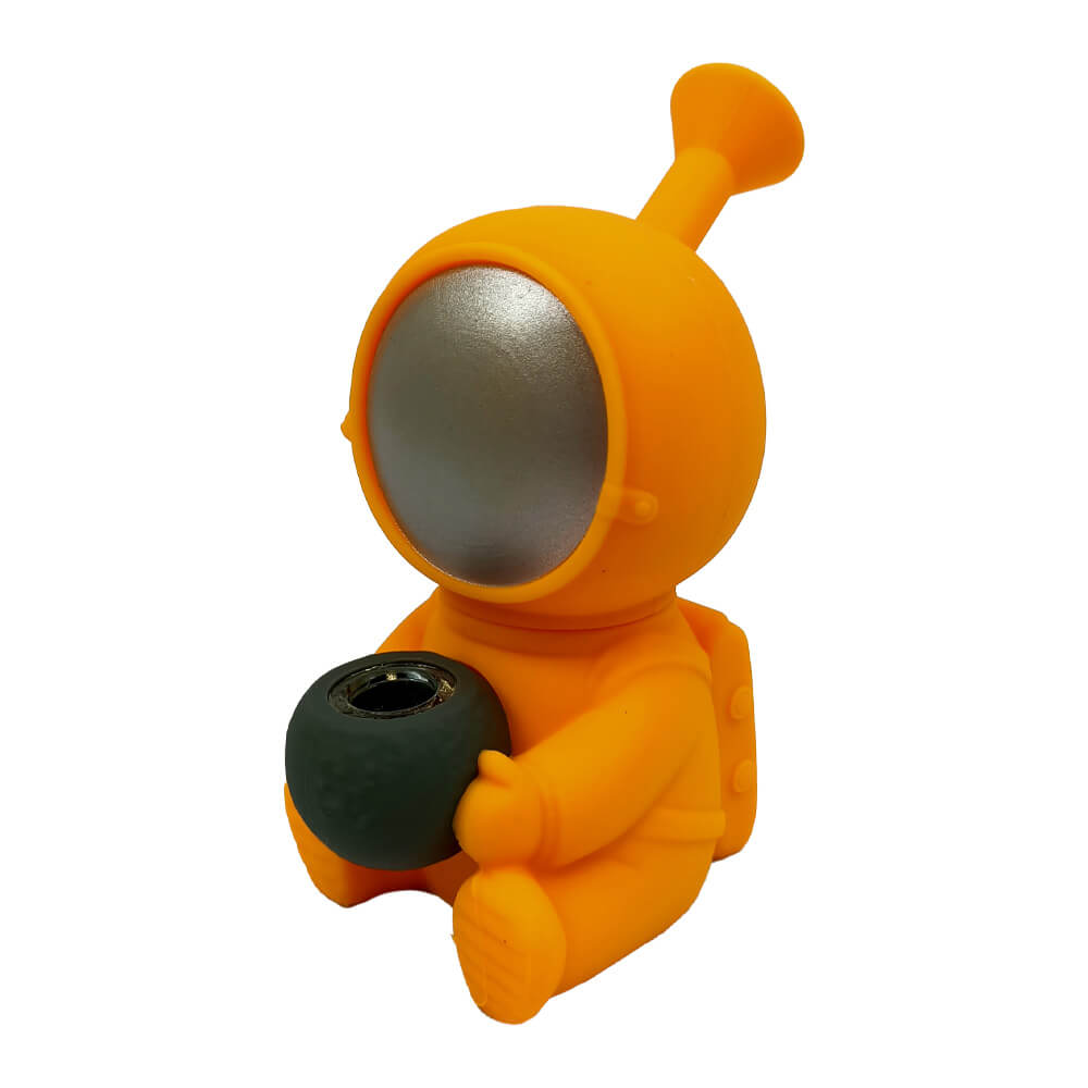 Spaceman Silicone Pfeife 15 cm orange/grün/weiß
