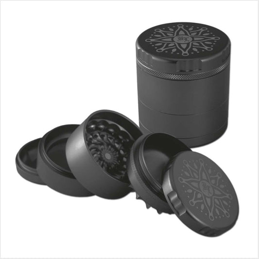 Black Leaf CNC-Blumen-Grinder 5-tlg. schwarz, Ø 63/58mm H 64mm Zahnloses Mahlwerk
