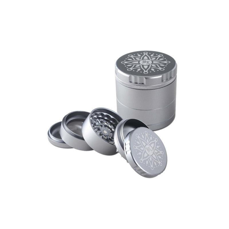 Black Leaf CNC-Blumen-Grinder 5-tlg. silbergrau, Ø 63/58mm H 64mm Zahnloses Mahlwerk