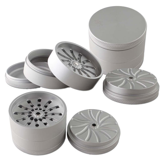 Black Leaf Masher Grinder 4-tlg. silber, Ø 63mm