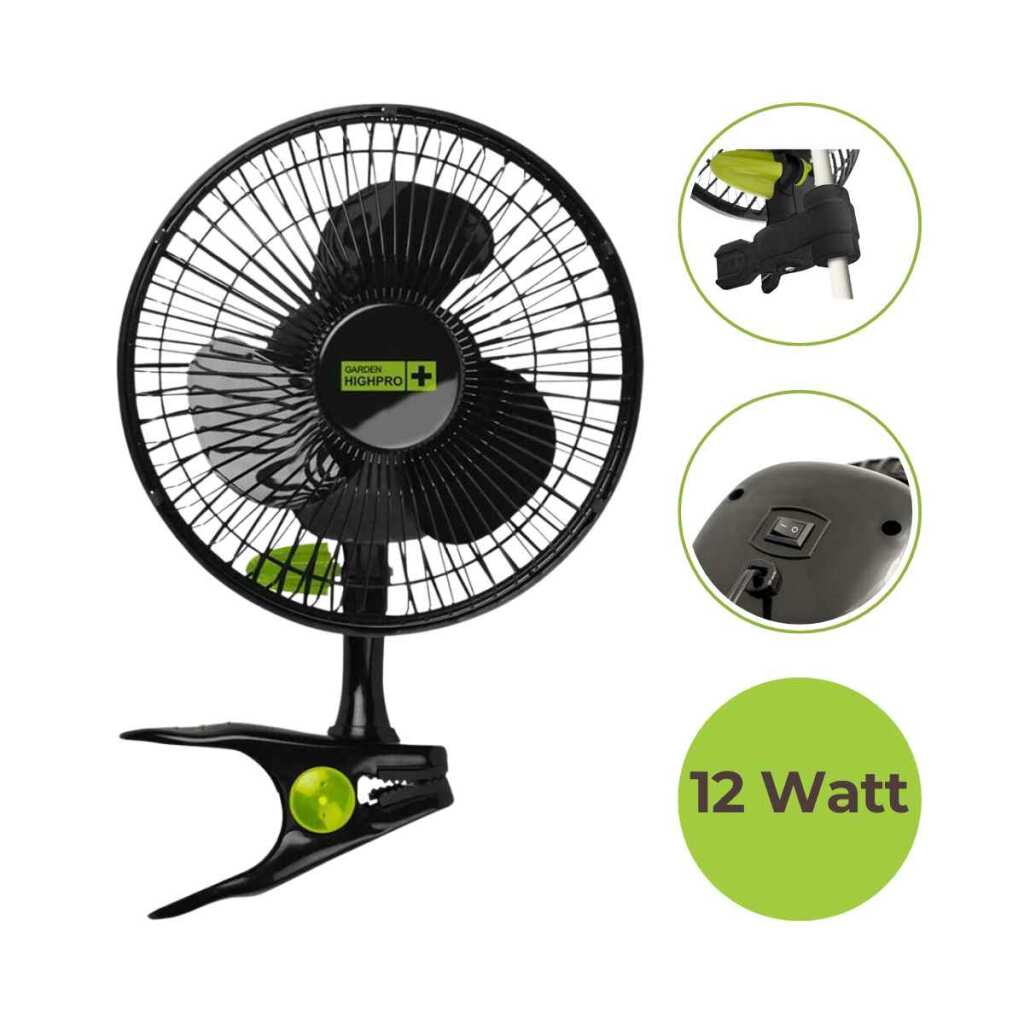 Garden Highpro Clip Ventilator 12W | Ø20cm mit Stangenclip | PROFAN PROFESSIONAL