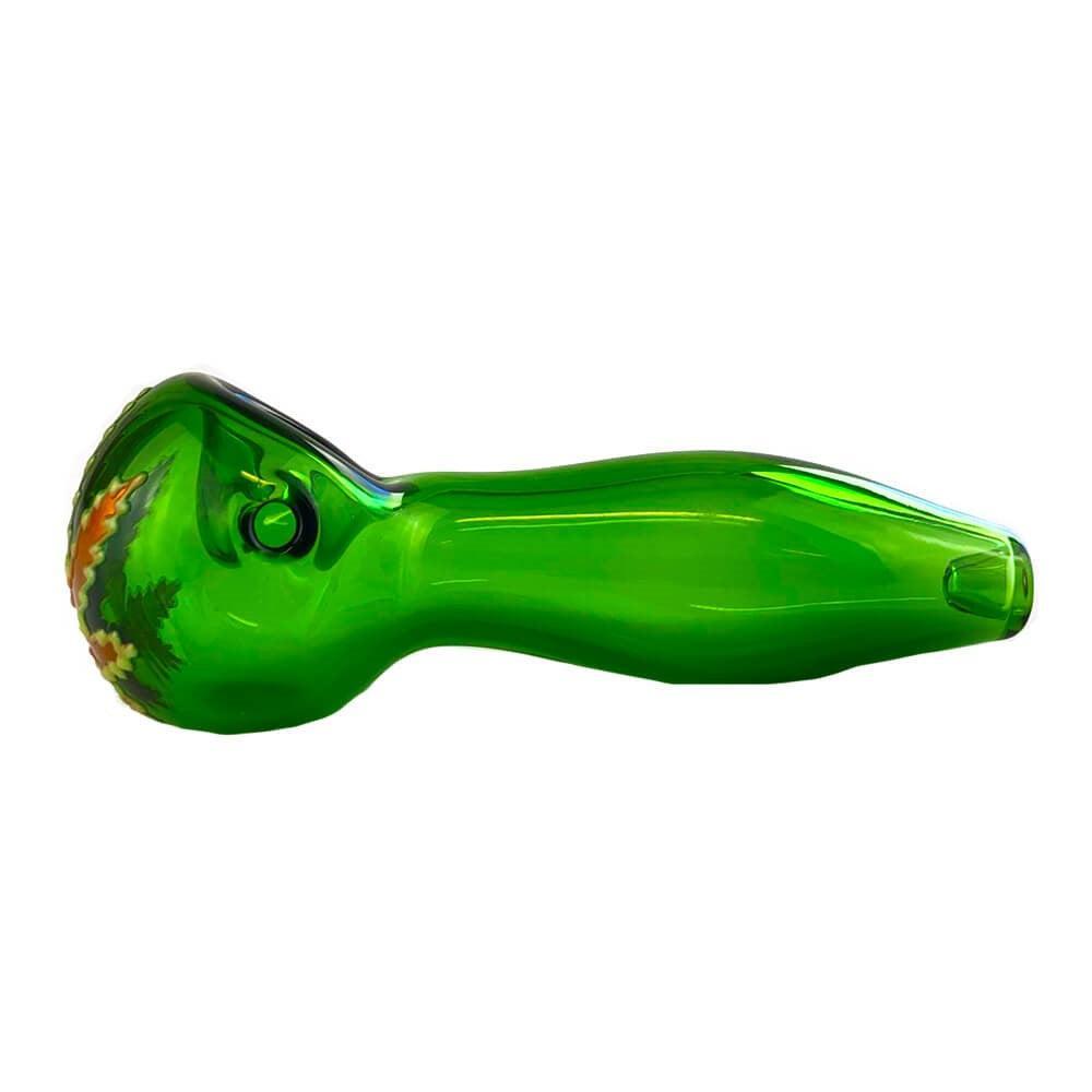 Grüne Glaspfeife, fluoreszierend 10cm 