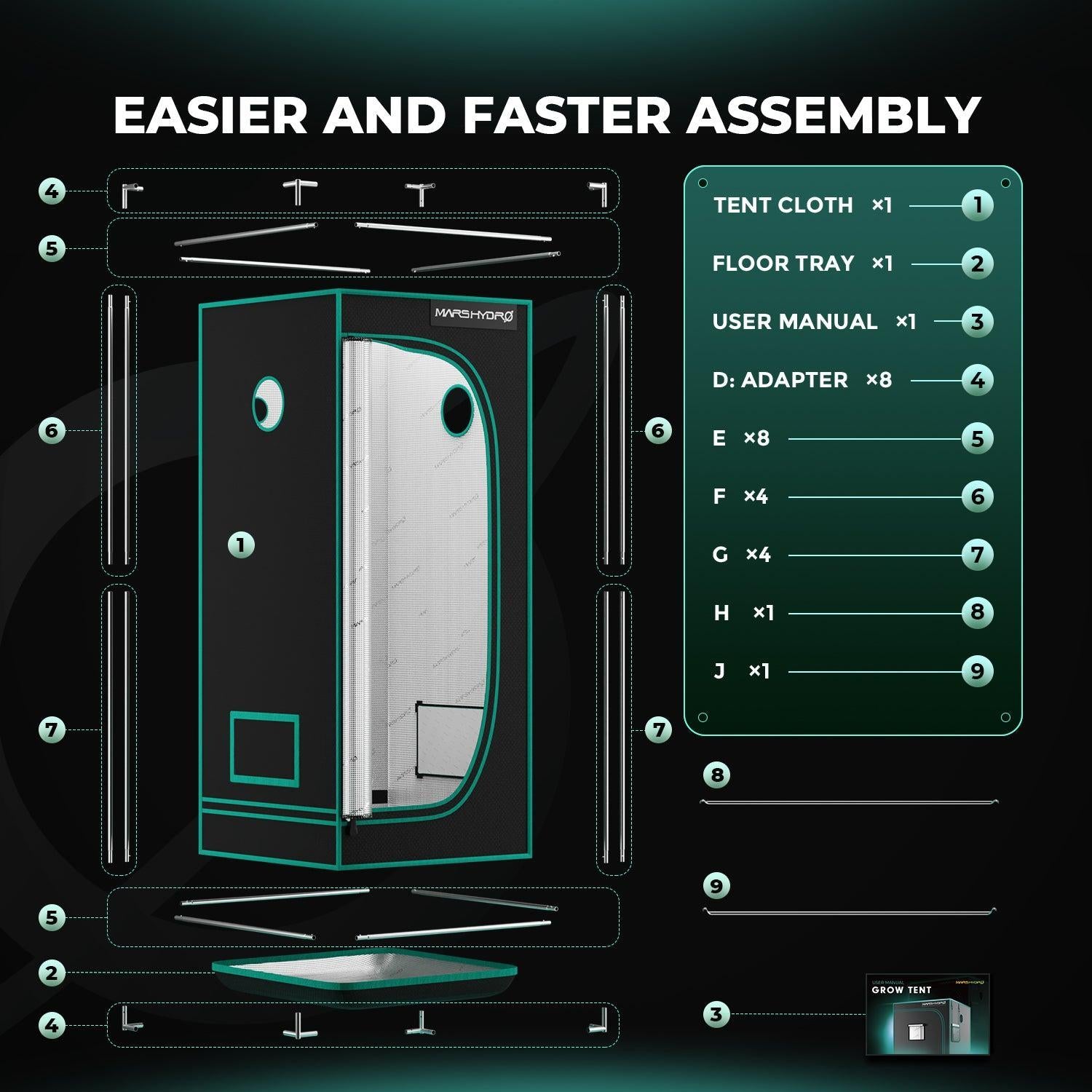 Mars Hydro Growzelt 80x80x160 cm 