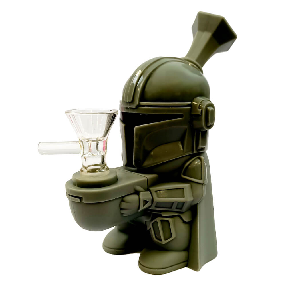 Space Hero Silicone Bong 15 cm braun/grün