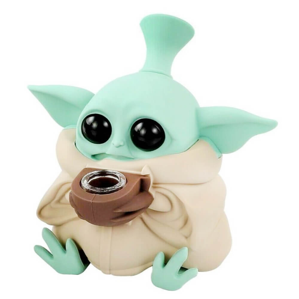 Urban Crew Alien Silicone Pfeife 13 cm gelb/beige beige 