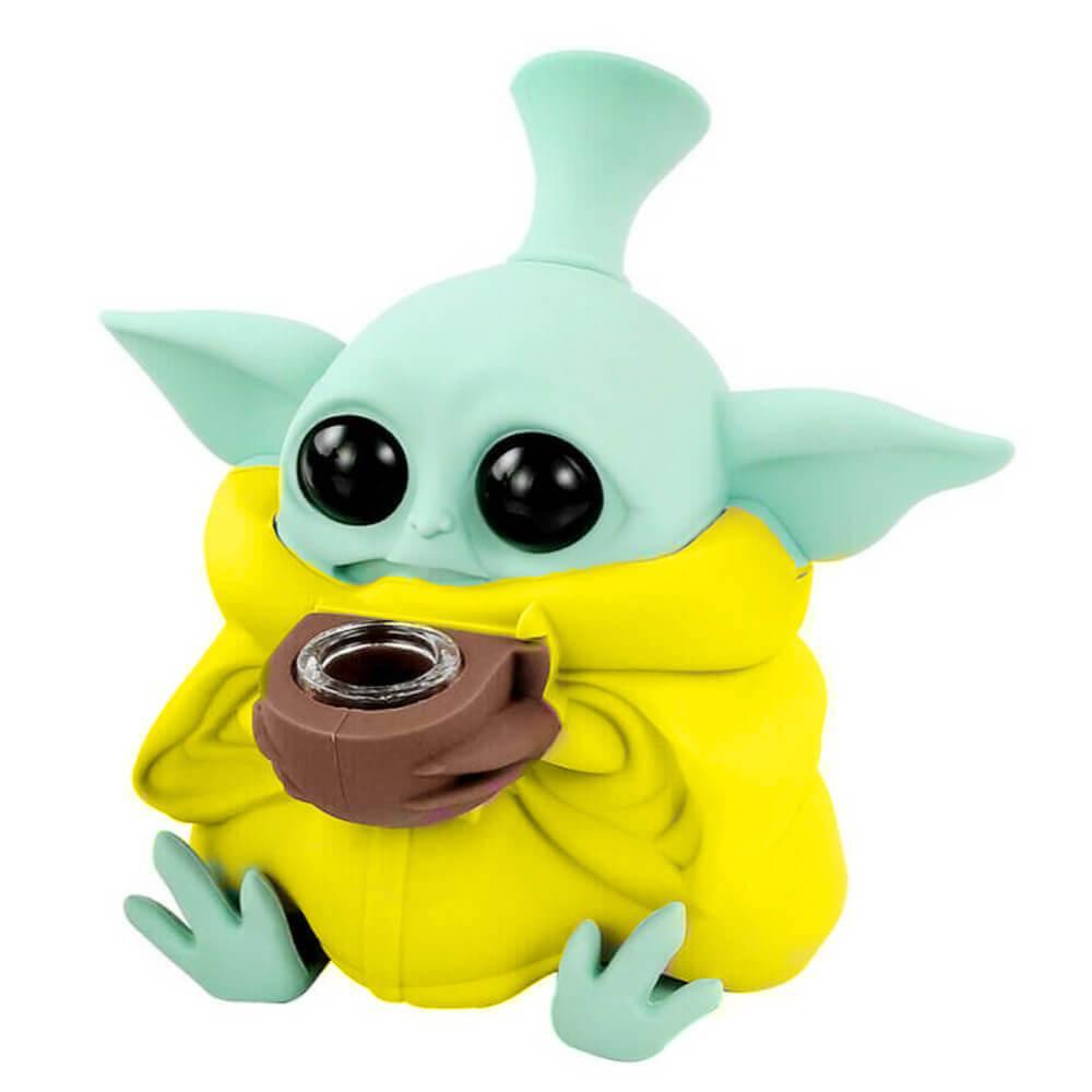 Urban Crew Alien Silicone Pfeife 13 cm gelb/beige gelb 