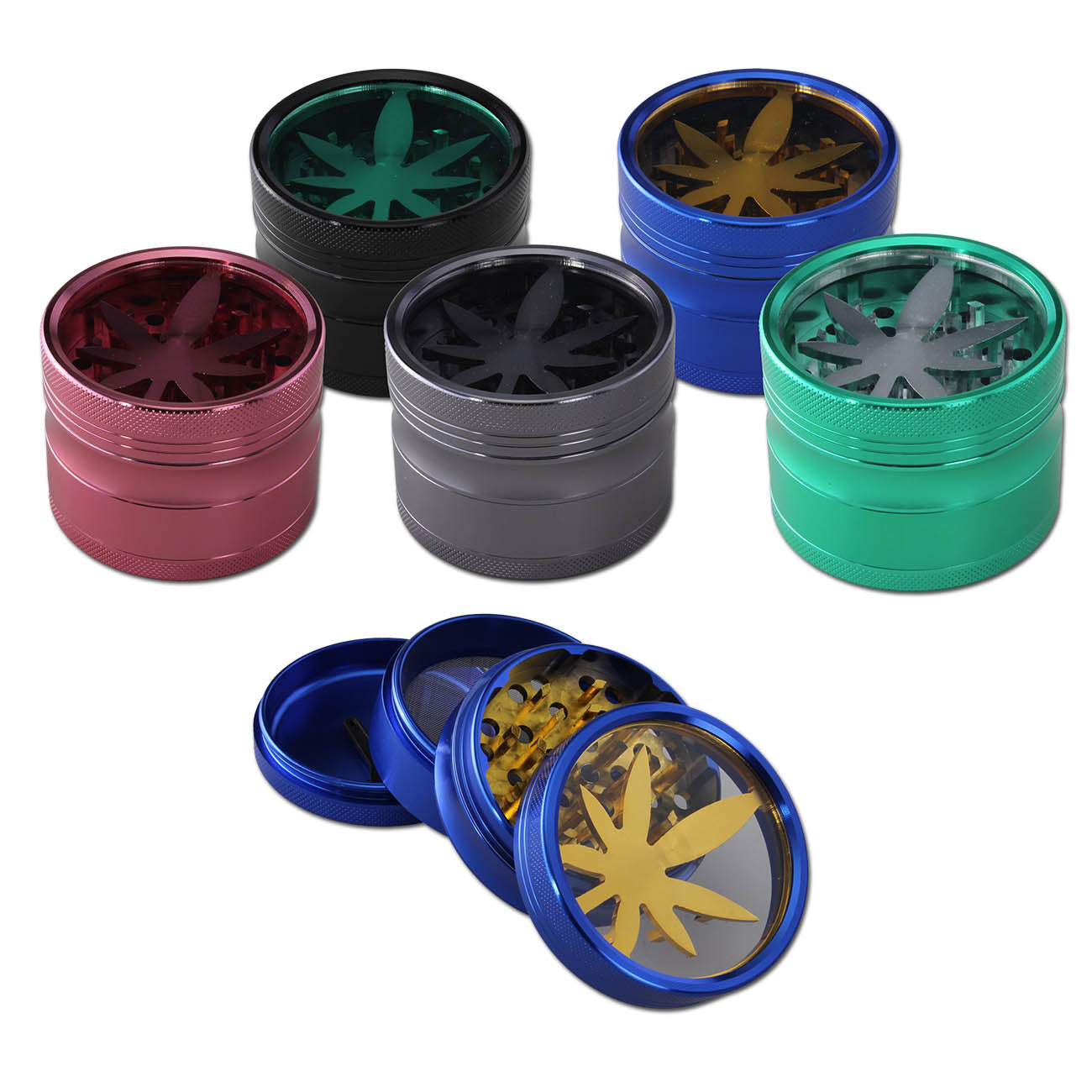 Aluminium Fenster Grinder 4-tlg. LEAF, 58,5mm