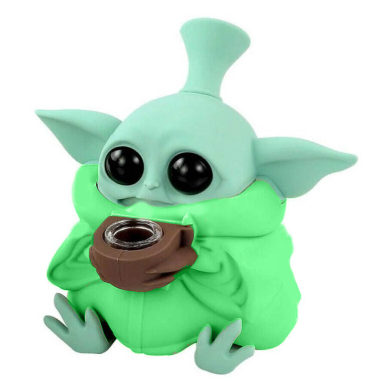 Urban Crew Alien Silicone Bong 13 cm gelb/beige